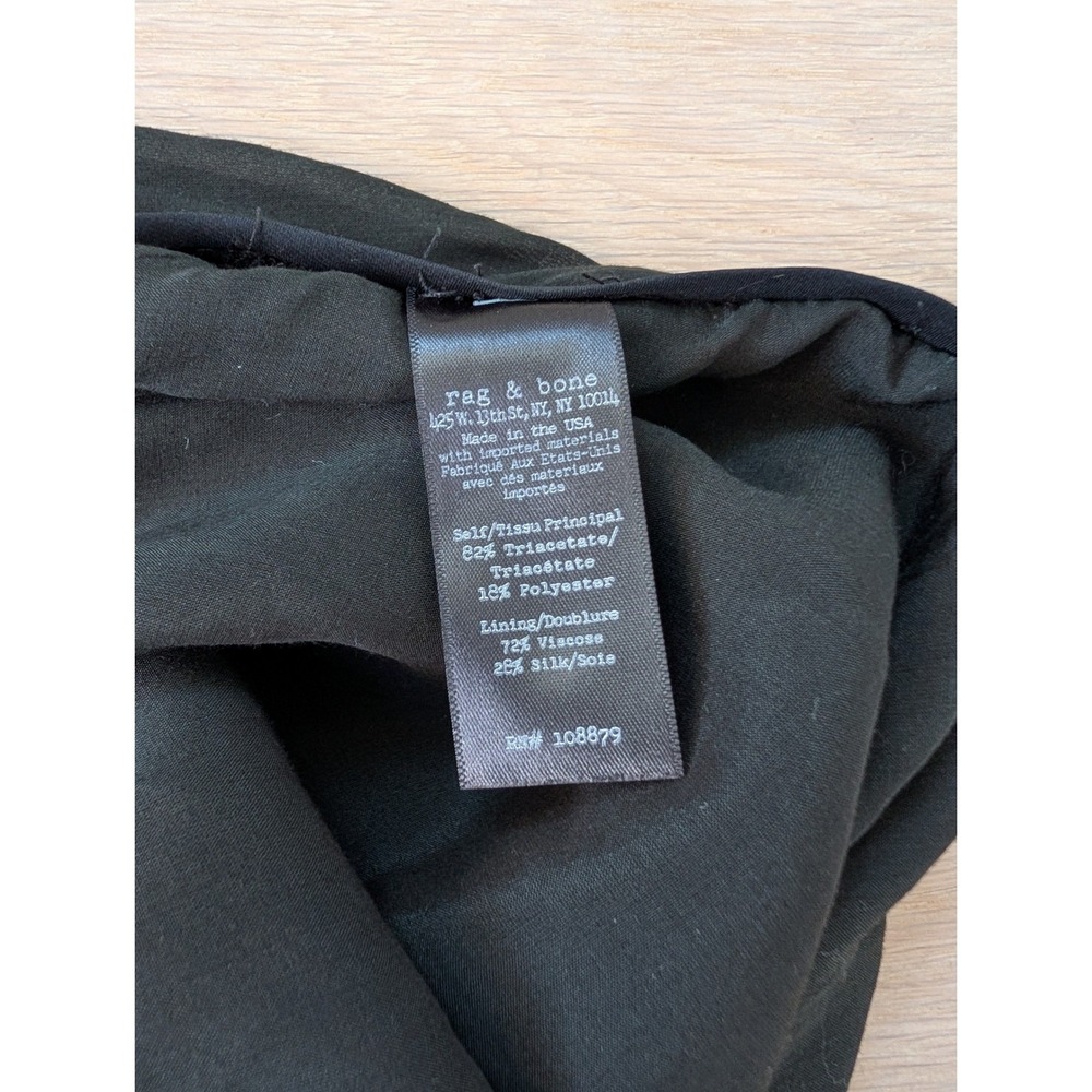 Rag & Bone Women's Silk Blend Black Sleeveless Mini Shift Dress size 2 - Picture 9 of 11